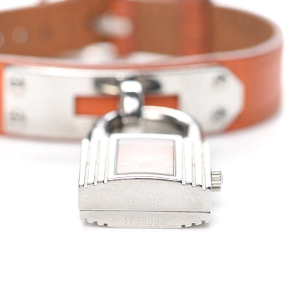 Hermes Stainless Steel Swift 20mm Kelly Cadena Quartz Watch Orange 3 of 5