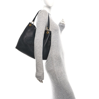 Prada Vitello Phenix Embossed Logo Hobo Black 2 of 9