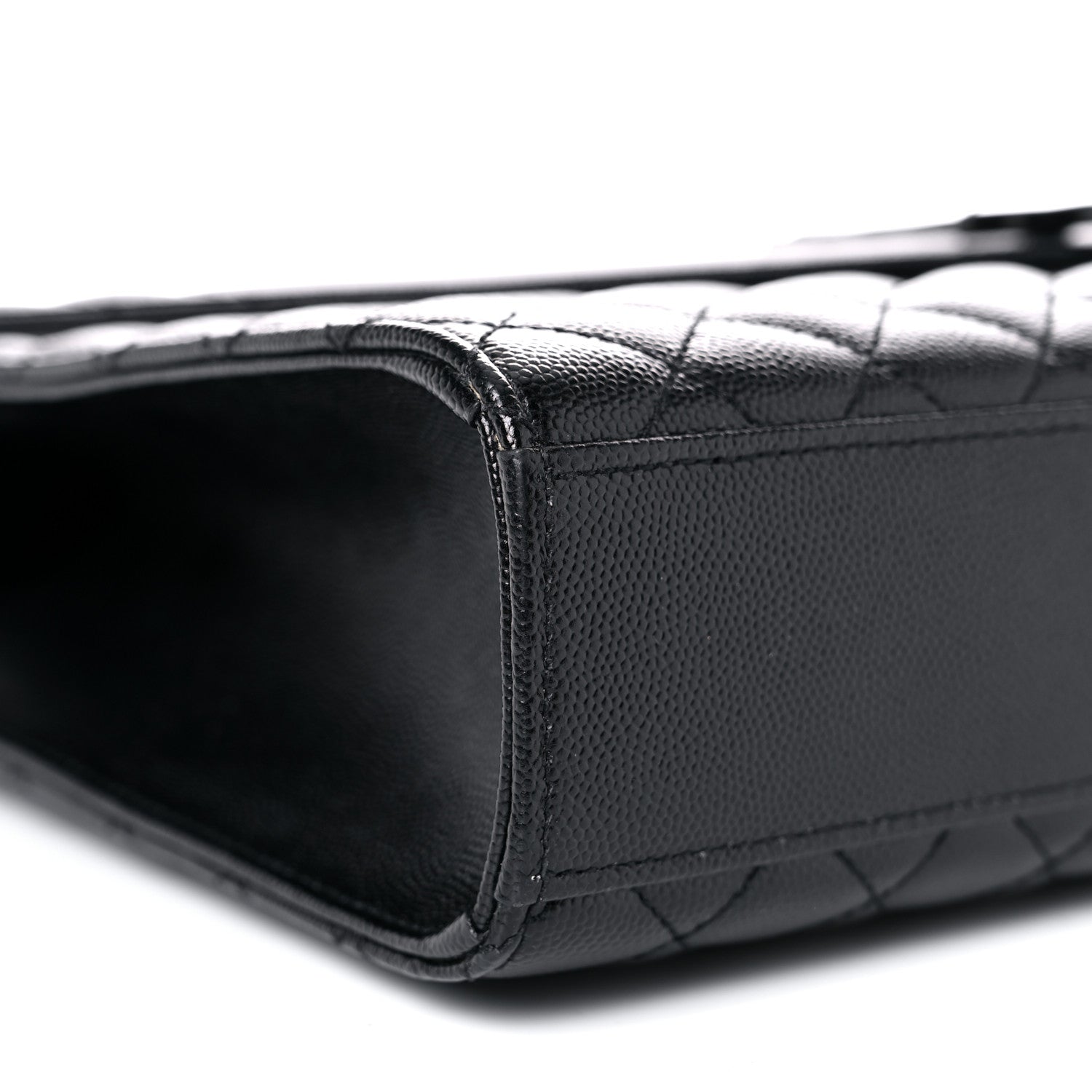 Saint Laurent Grain De Poudre Textured Mixed Matelasse Large Triquilt Monogram Monochrome Satchel Black 7 of 10