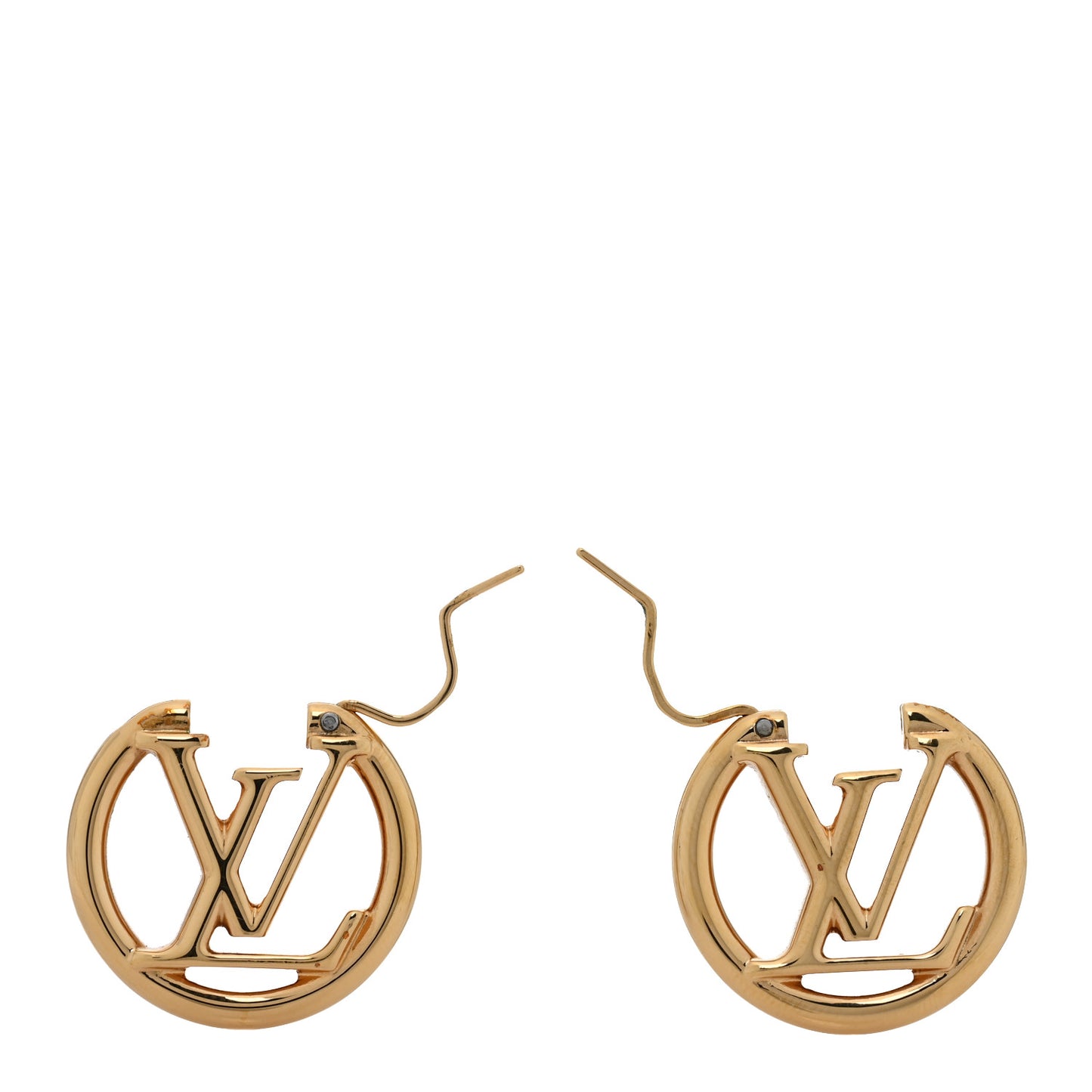 Metal Small Louise Hoop Earrings Gold