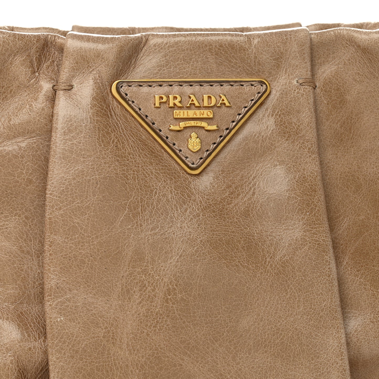 Vitello Shine Wristlet Clutch Cammeo
