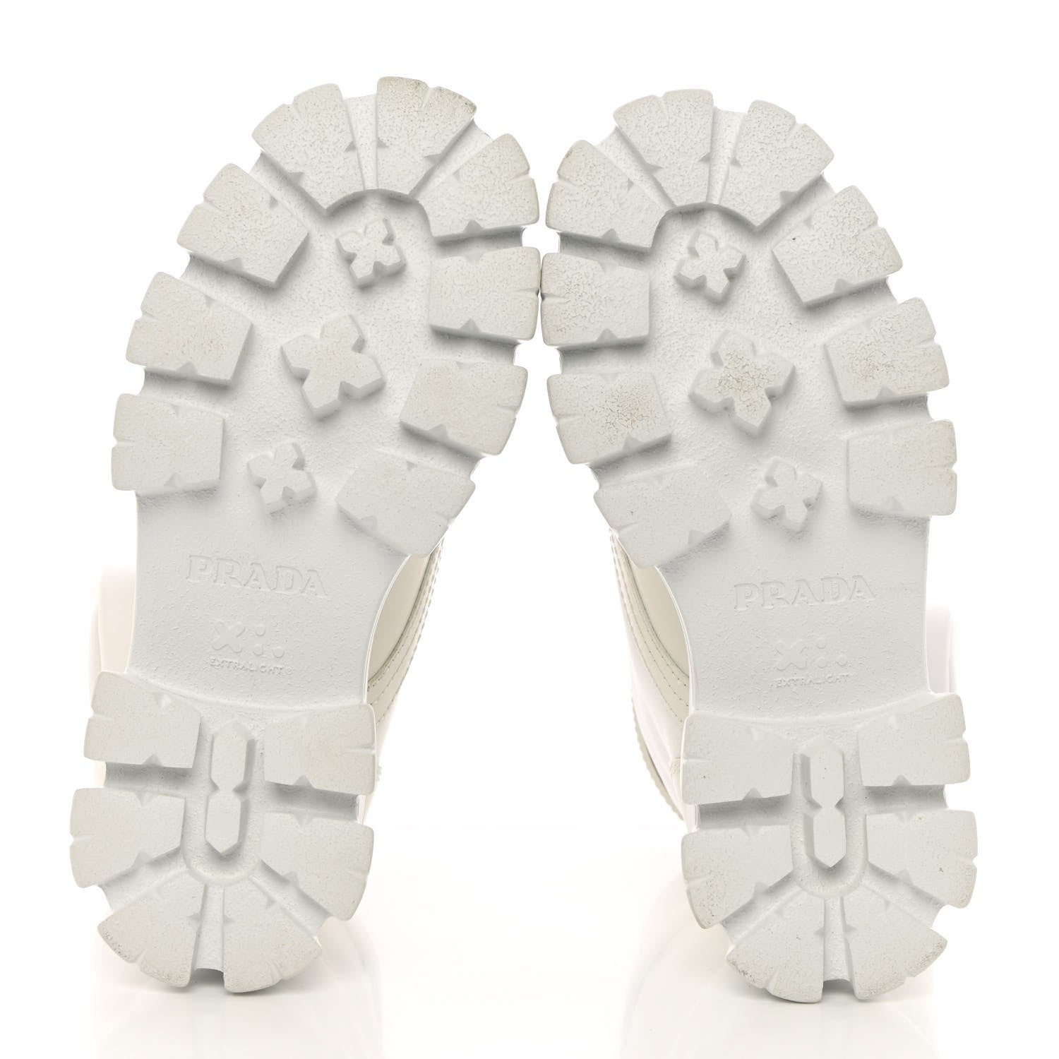 Prada Spazzolato Rois Re-Nylon Metal Triangle Logo Monolith Pouch Pocket 55mm Boots 35 White 5 of 16