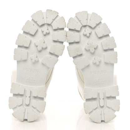 Prada Spazzolato Rois Re-Nylon Metal Triangle Logo Monolith Pouch Pocket 55mm Boots 35 White 5 of 16