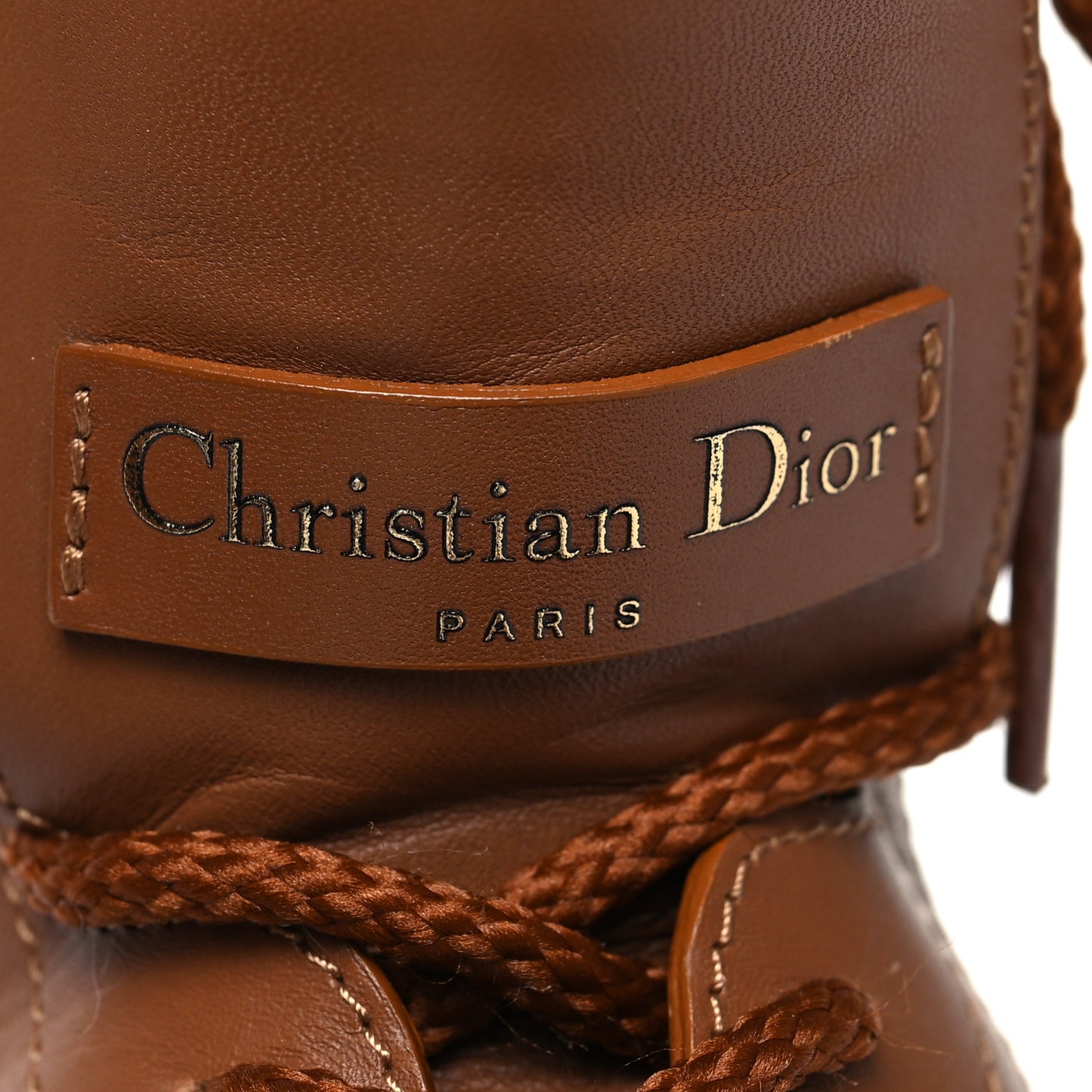 Calfskin Dior Quest 35mm Hiking Boots 36.5 Golden Saddle
