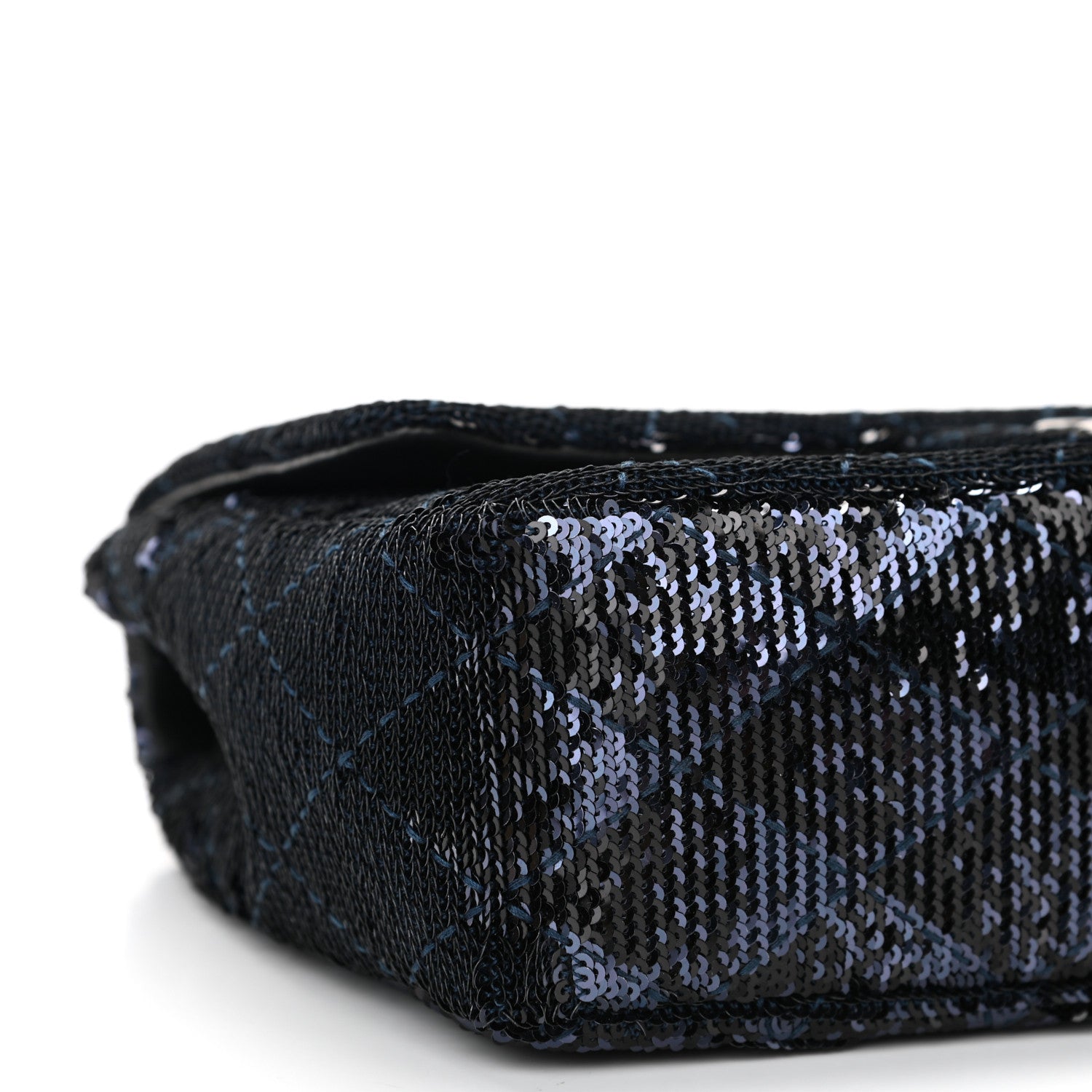 Chanel Sequin Quilted Medium Single Flap Blue 9 of 10