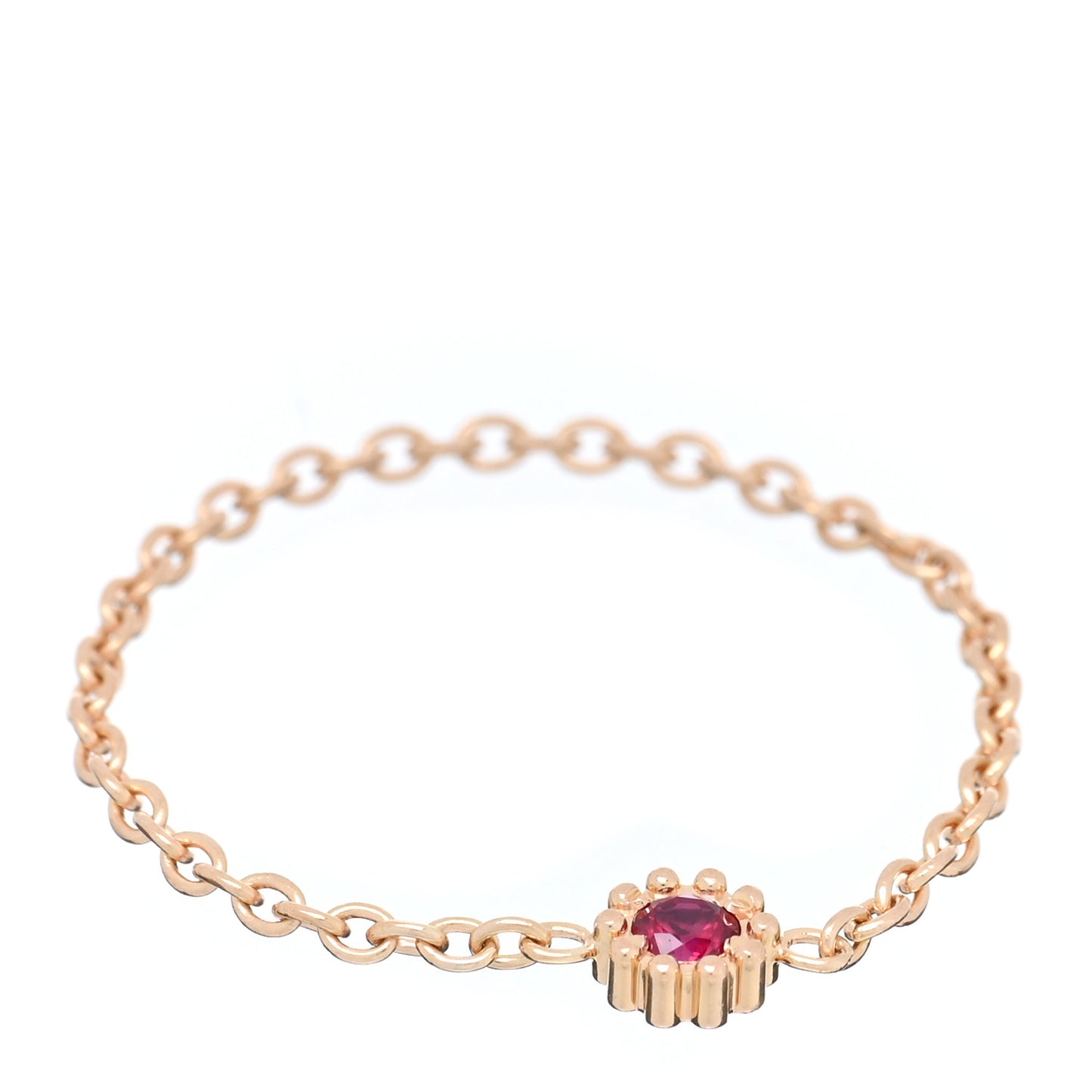 8K Rose Gold Ruby Mimioui Chain Ring 58 8.25