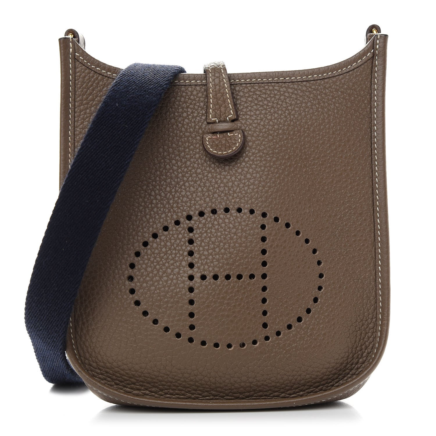 Hermes Taurillon Clemence Amazone Evelyne TPM Etoupe Bleu Indigo 1 of 10