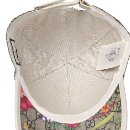 Gucci GG Supreme Flora Claudia Baseball Hat 56 S White 4 of 6
