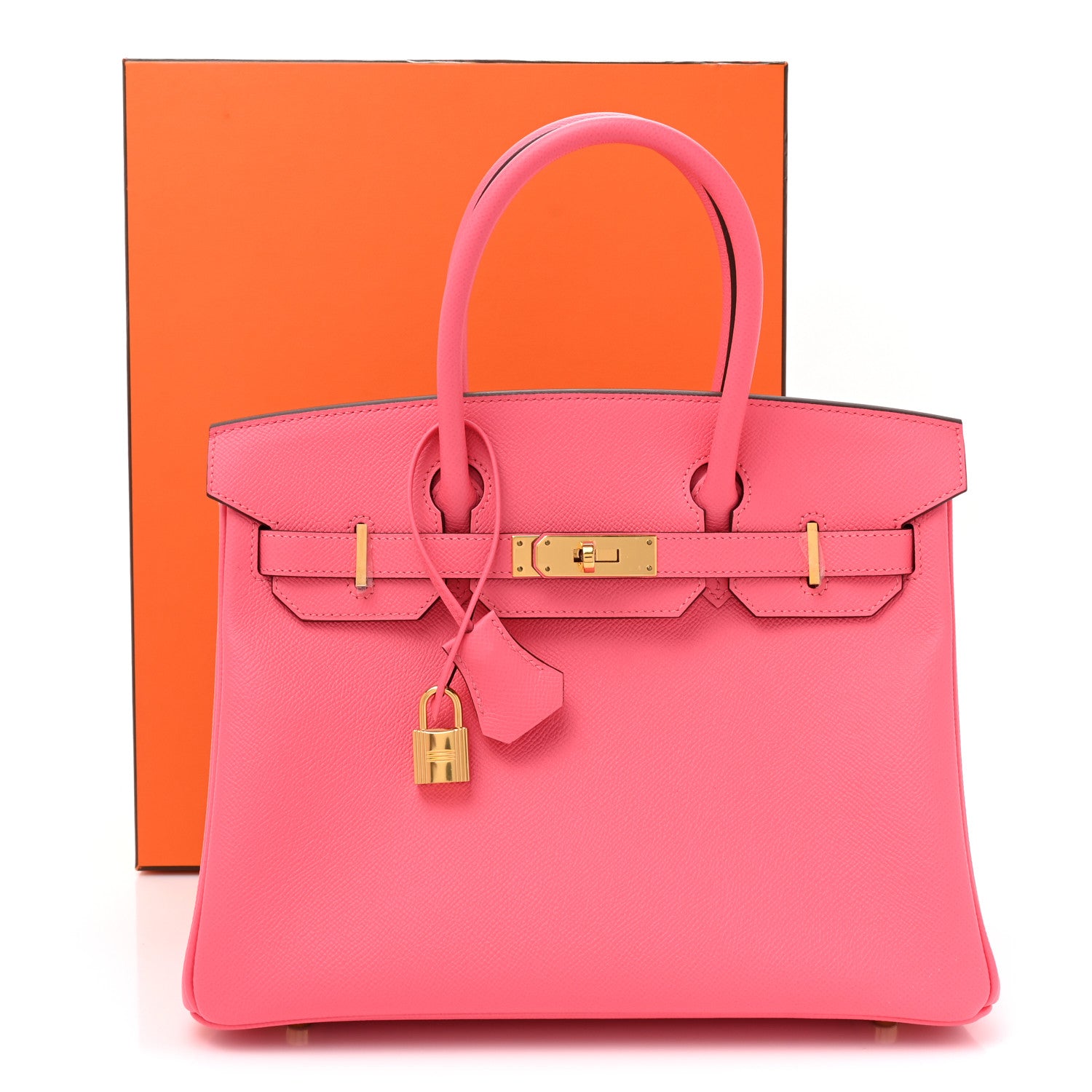 Hermes Epsom Horseshoe Birkin 30 Rose Azalee 9 of 9