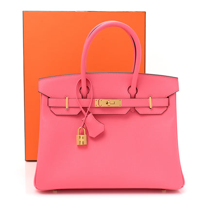 Hermes Epsom Horseshoe Birkin 30 Rose Azalee 9 of 9