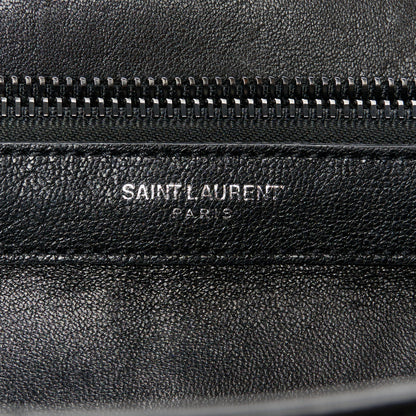 Saint Laurent Sheepskin Matelasse Chevron Monogram Monochrome Large College Satchel Black 7 of 11