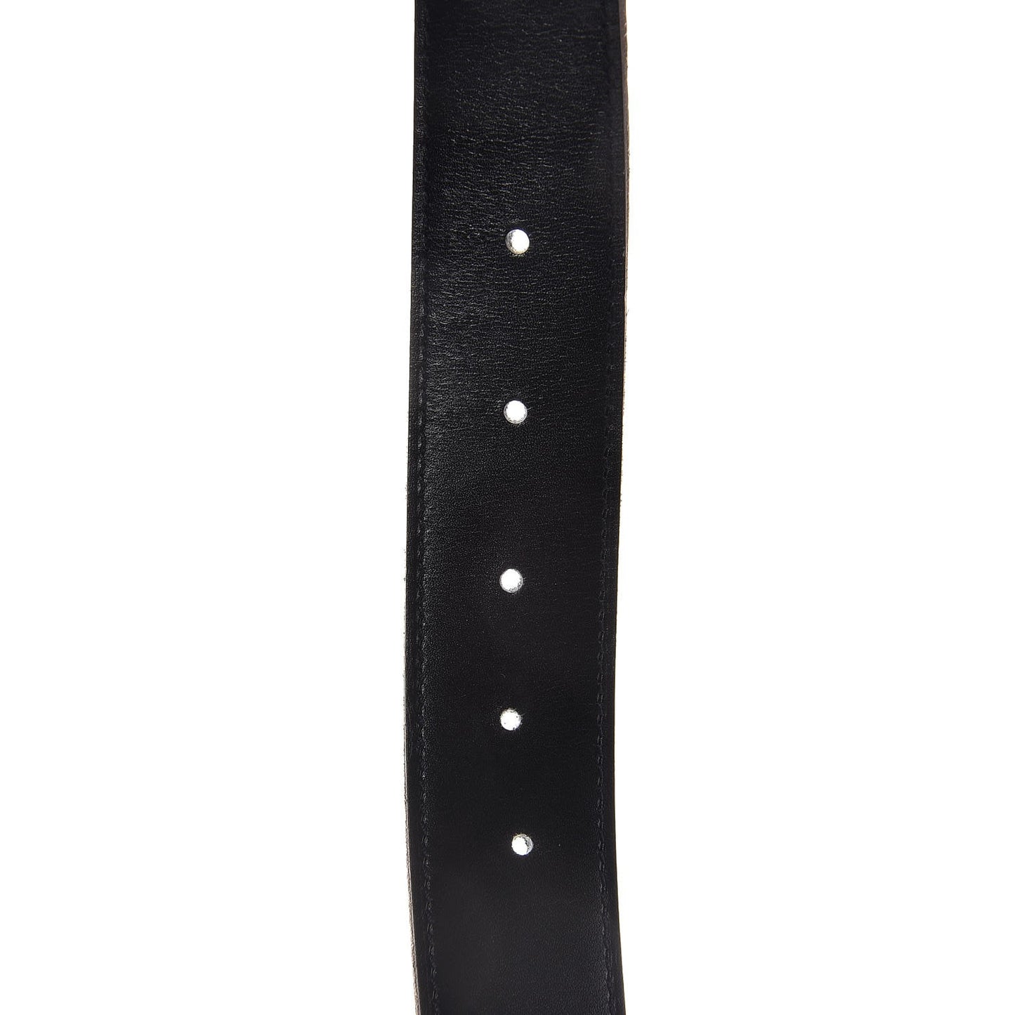 Box Taurillon Clemence 32mm H Belt 95 Black Blue Jean