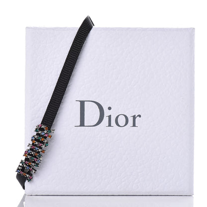 Christian Dior Grosgrain Ribbon Crystal J'Adior Logo Choker Necklace Multicolor 6 of 6
