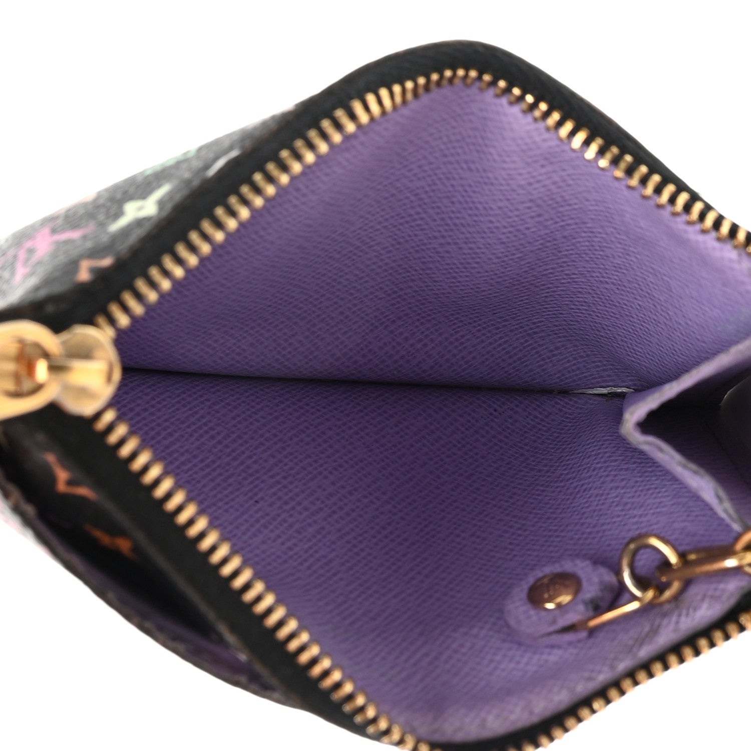 Louis Vuitton Monogram Multicolor Key Pouch Black Violet 5 of 10