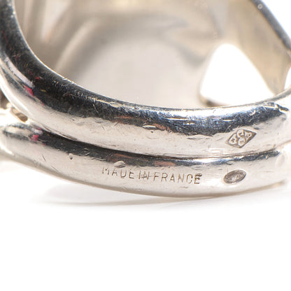 Hermes Sterling Silver 18K Gold Keyhole Heart Ring 50 US 5.25 4 of 8