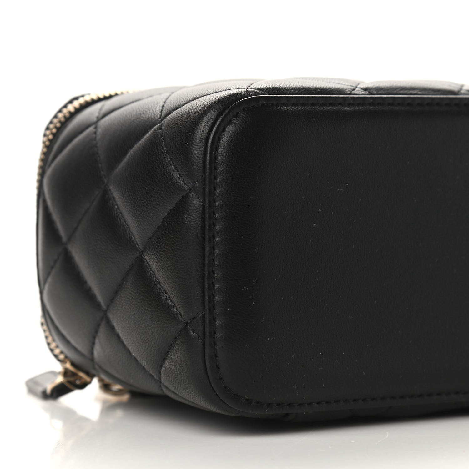 Chanel Lambskin Quilted Pearl Crush Small Vanity Case With Chain Black 8 of 9
