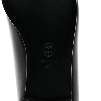 Chanel Lambskin Patent Cap Toe Ballerina Flats 41 Black 8 of 12