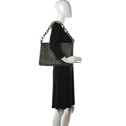 Louis Vuitton Lambskin Embossed Monogram Coussin MM Khaki 2 of 8