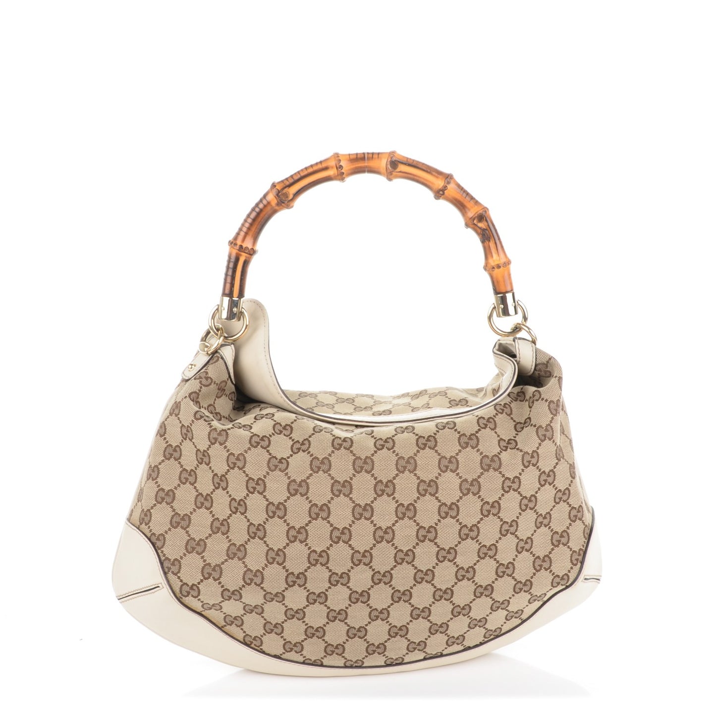 Monogram Medium Peggy Bamboo Top Handle Bag Off White