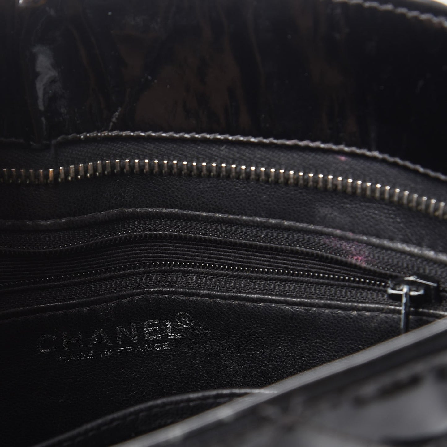 Patent Quilted Medallion Tote Bag Black
