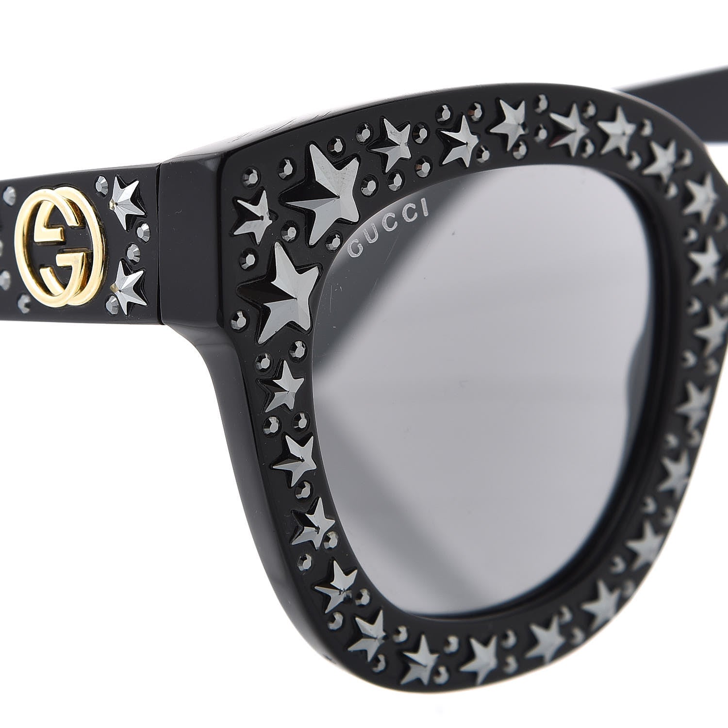 Gucci Acetate Stars Cat Eye Sunglasses GG0116S Black 5 of 8