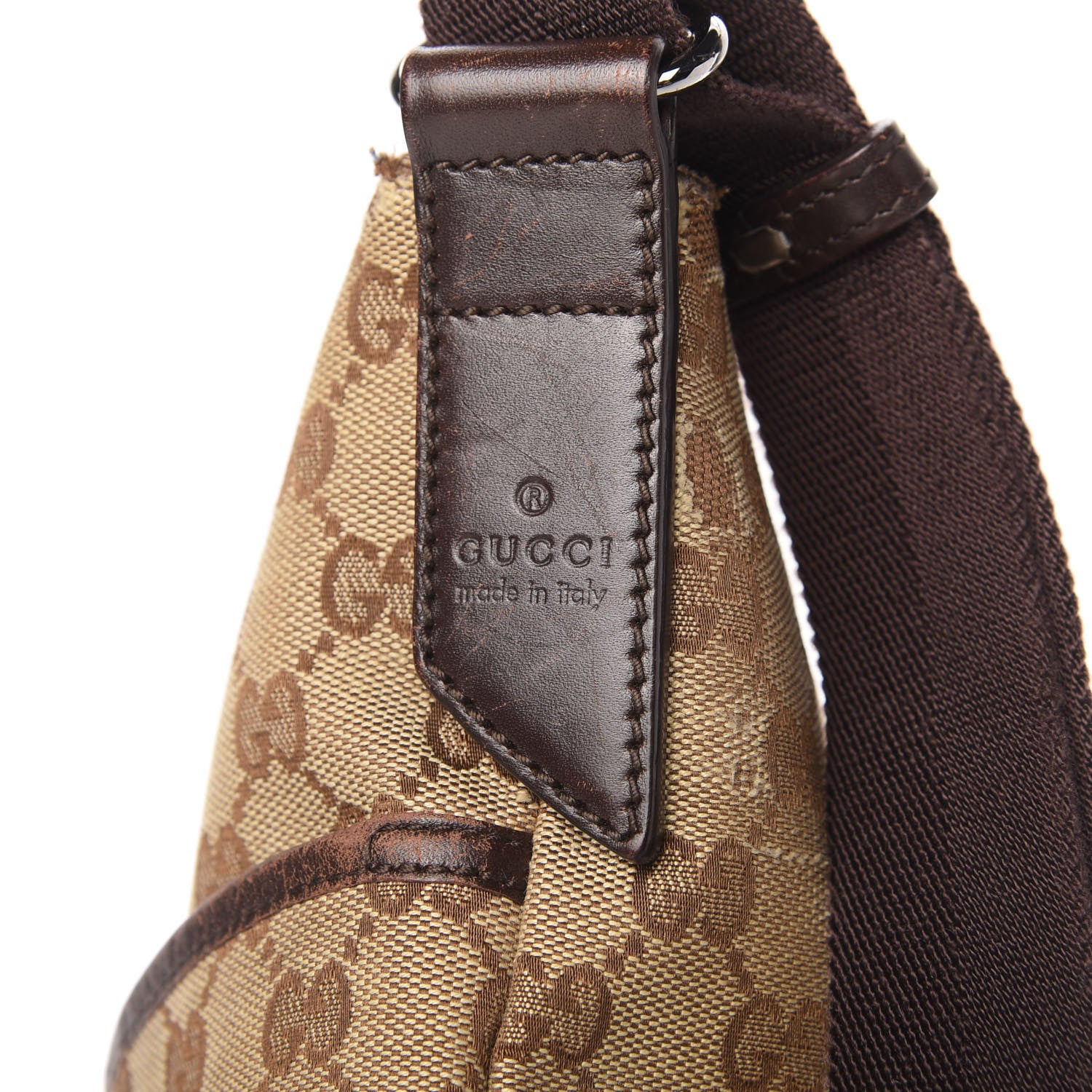 Gucci Monogram Calfskin Perforated Medium Flat Messenger Bag Dark Brown 11 of 15