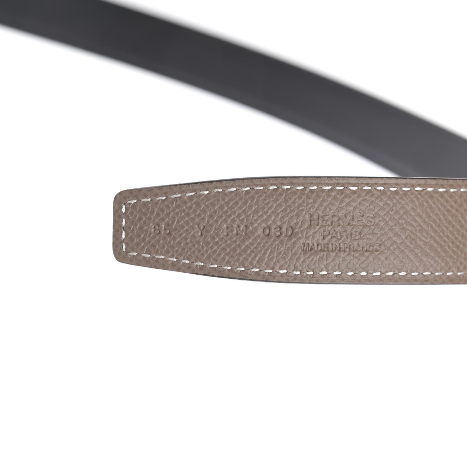 Hermes Swift Epsom 24mm Mini Constance H Belt 85 Black Etoupe 4 of 7
