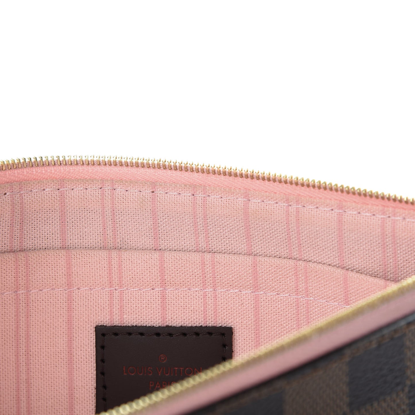 Damier Ebene Neverfull MM GM Pochette Rose Ballerine
