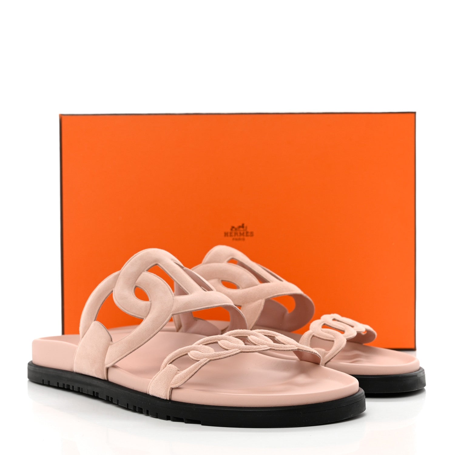 Hermes Suede Goatskin Extra Sandals 41 Rose Opaline 10 of 10