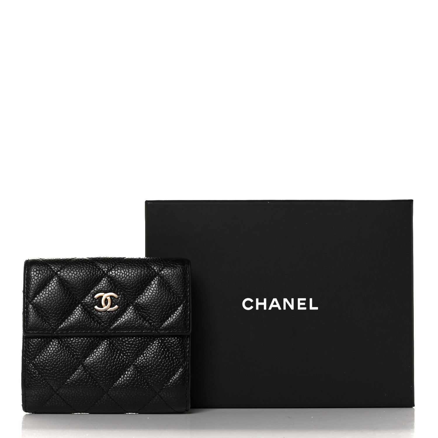 Chanel Caviar Quilted Compact French Flap Wallet Black 9 of 9