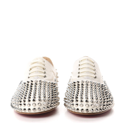 Christian Louboutin Nappa Freddy Spikes Donna Flat Sneakers 38 Latte Silver 3 of 8