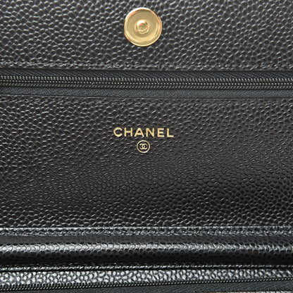 Chanel Caviar Quilted Wallet On Chain WOC Black 6 of 12