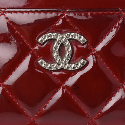 Chanel Patent Quilted Brilliant Card Holder Red 14 of 14