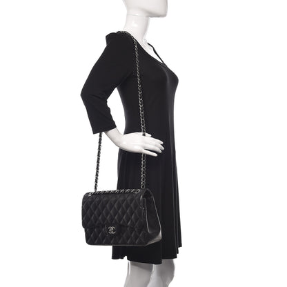 Chanel Lambskin Quilted Jumbo Double Flap Black 2 of 10