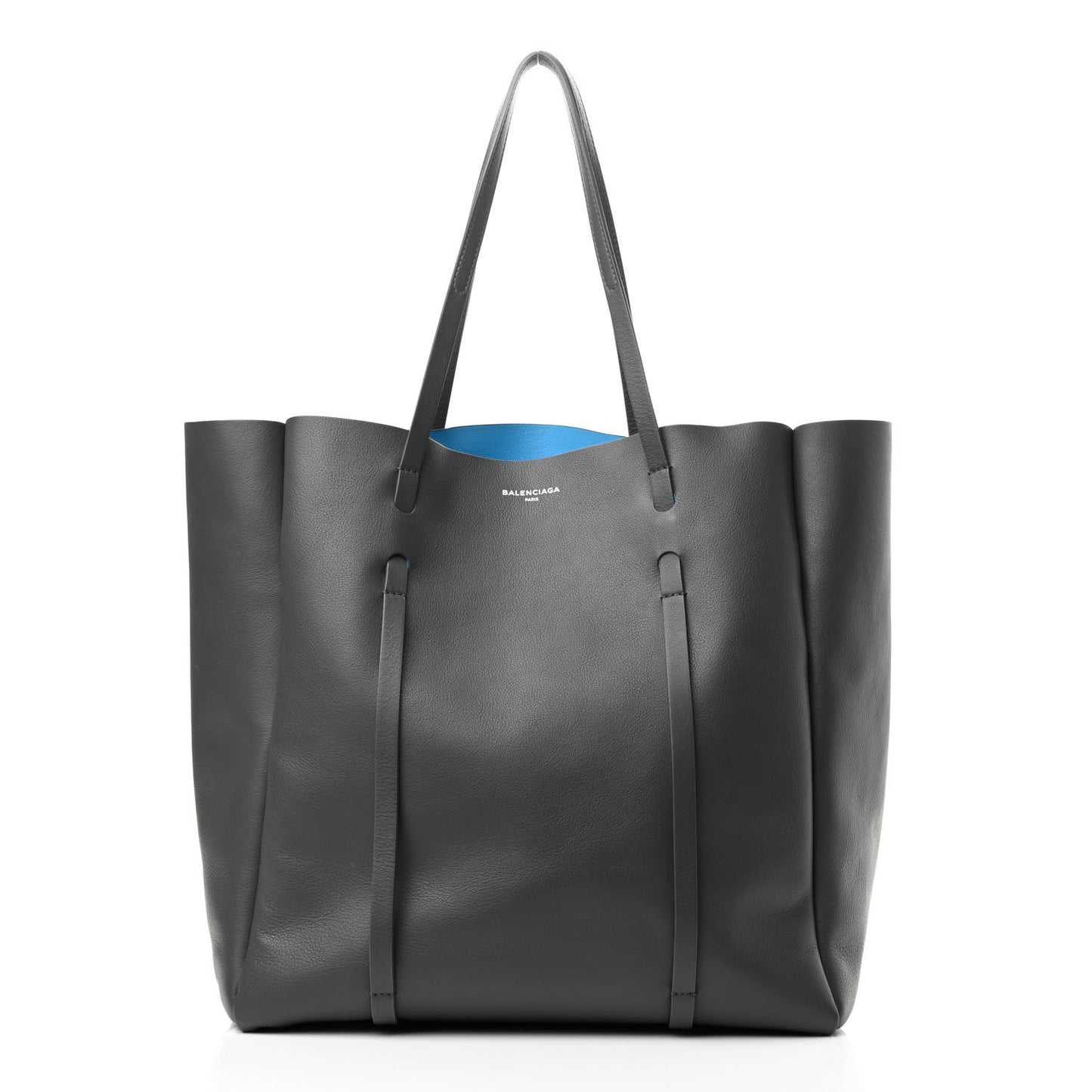 Veau Baltimore Double Sided Medium Everyday Tote Gris Fossile Bleu Turquoise