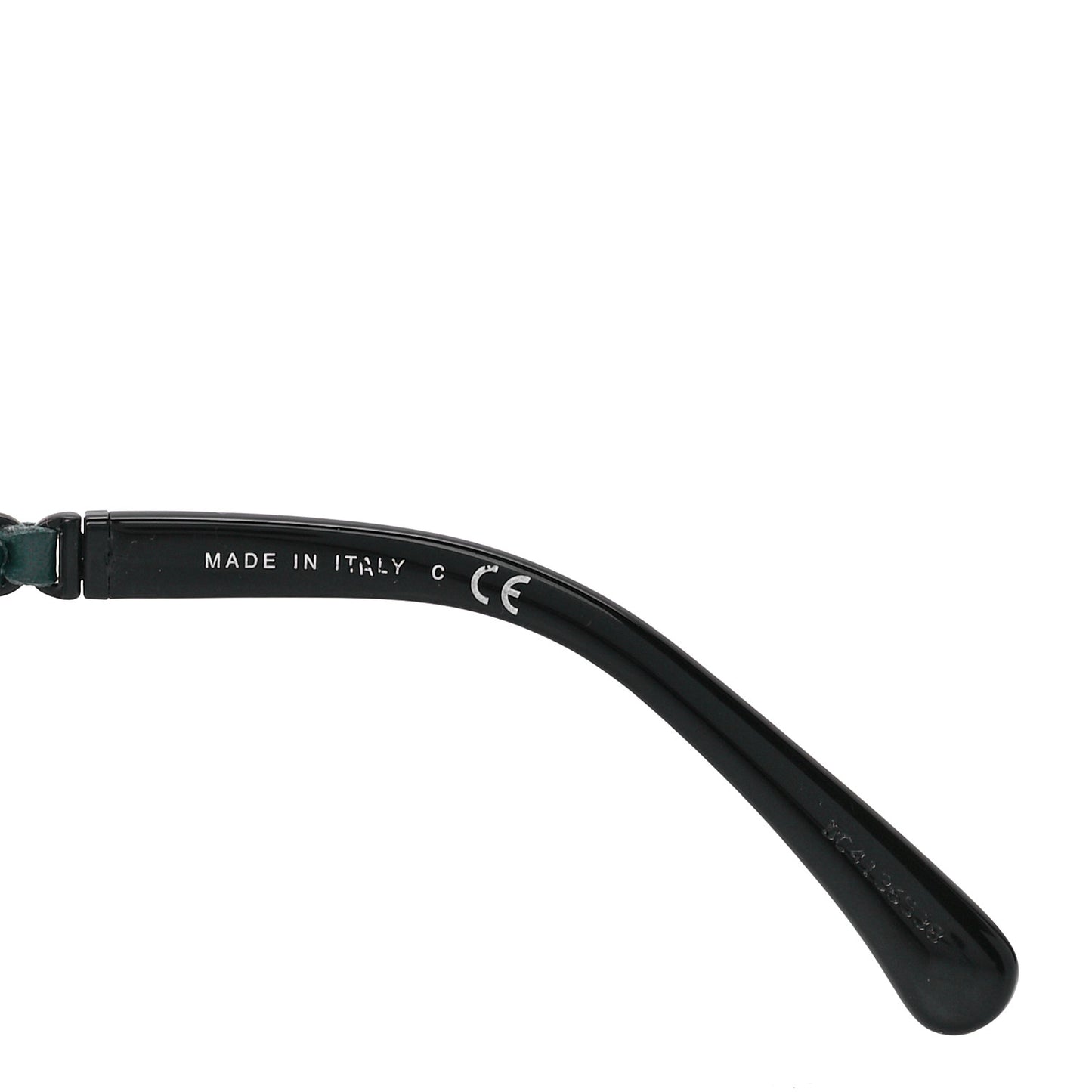Metal Calfskin Round Chain Sunglasses 4265-Q Black