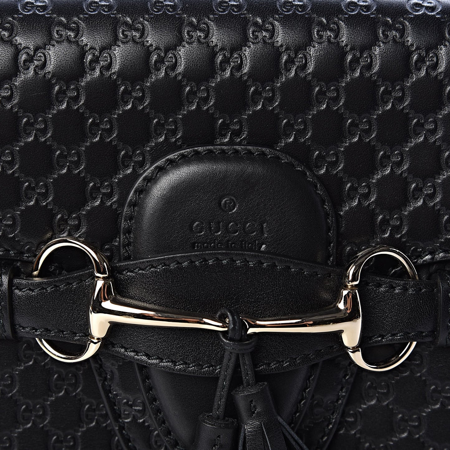 Microguccissima Medium Emily Chain Shoulder Bag Black