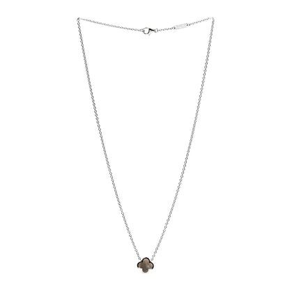 Van Cleef & Arpels 18K White Gold Gray Mother of Pearl Pure Alhambra Pendant Necklace 3 of 6