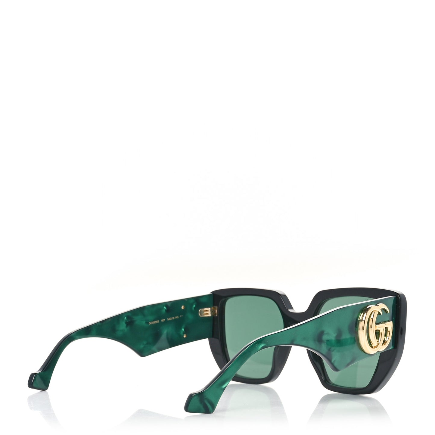 Acetate Square Frame Sunglasses GG0956S Green Black