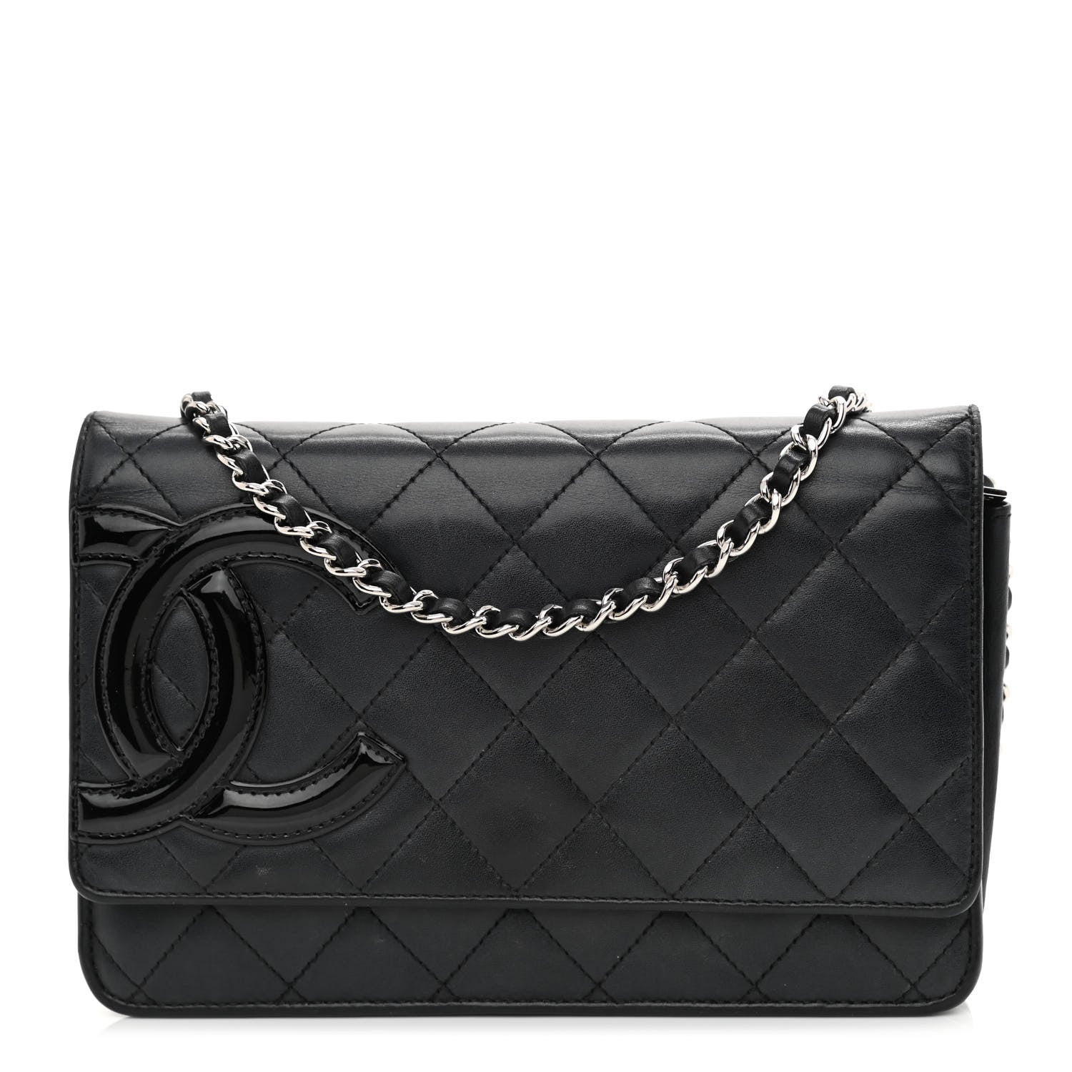 Chanel Calfskin Quilted Cambon Wallet On Chain WOC Black 1 of 12