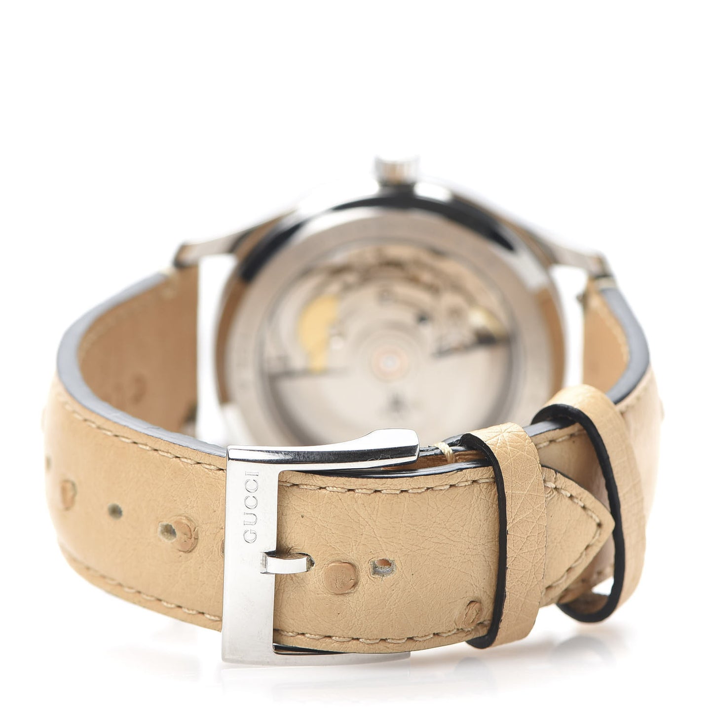 Stainless Steel Ostrich Mother of Pearl 38mm G-Timeless Cat Automatic Watch