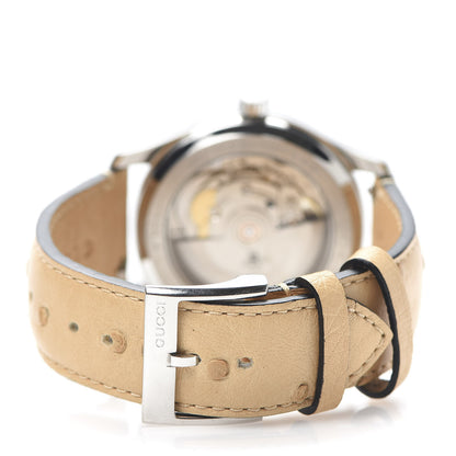 Gucci Stainless Steel Ostrich Mother of Pearl 38mm G-Timeless Cat Automatic Watch 4 of 8