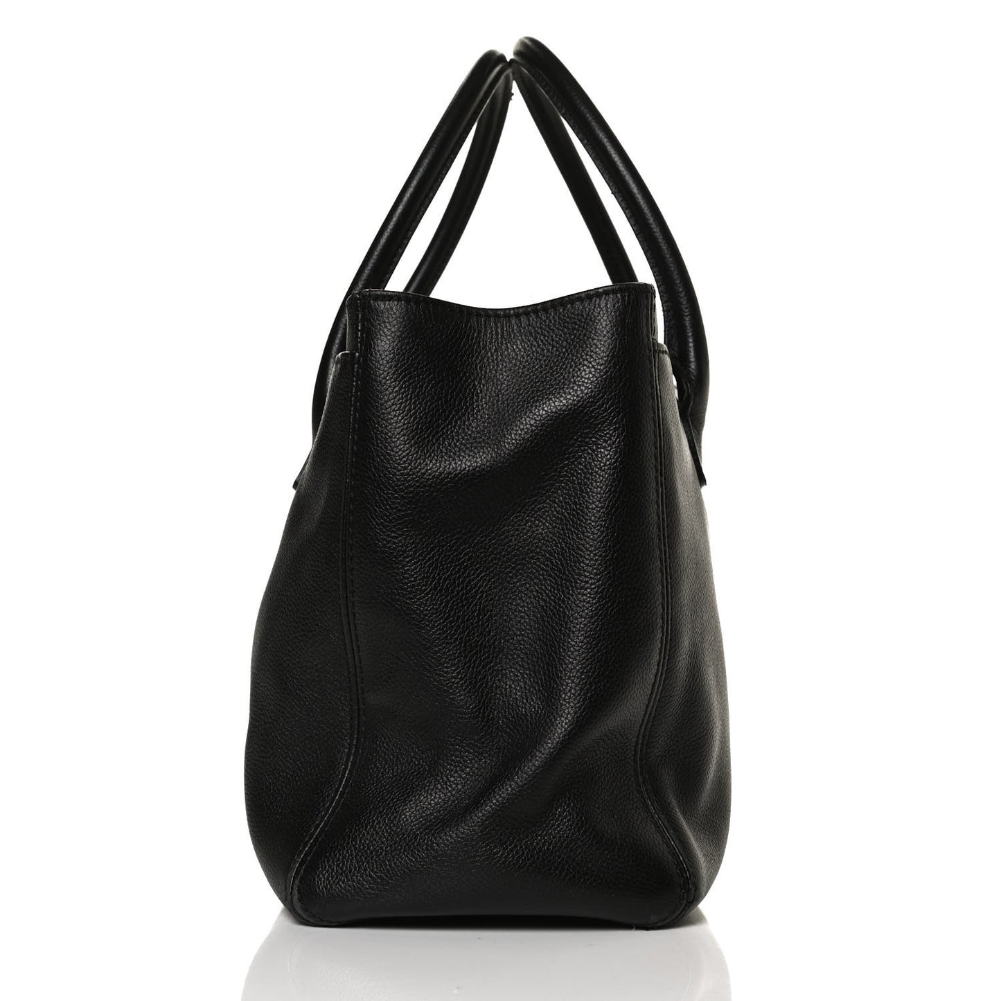 Calfskin Cerf Executive Shopper Tote Black
