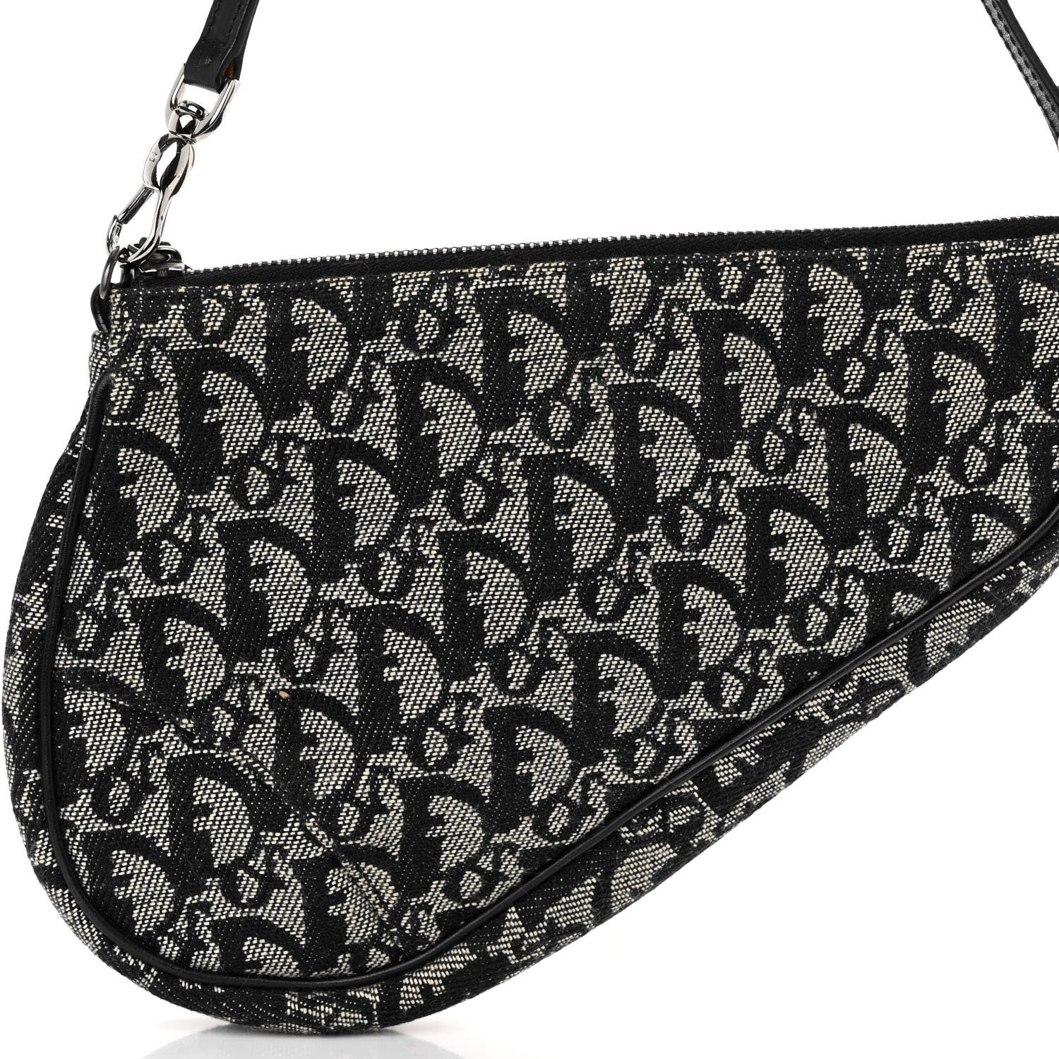 Christian Dior Monogram Mini Saddle Pochette Black 7 of 9