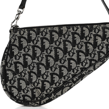 Christian Dior Monogram Mini Saddle Pochette Black 7 of 9