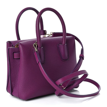 MCM Grained Calfskin Mini Milla Tote Purple 3 of 7
