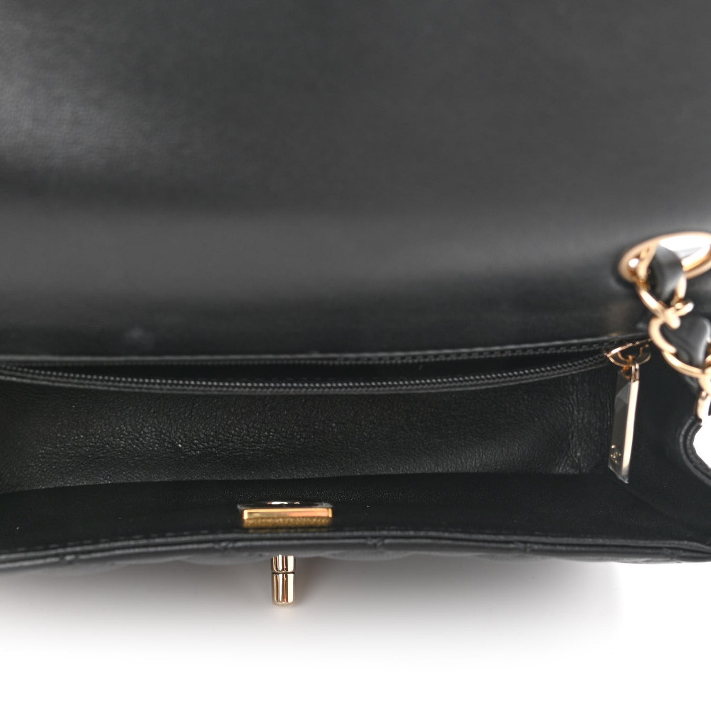Lambskin Quilted Mini Rectangular Flap Black