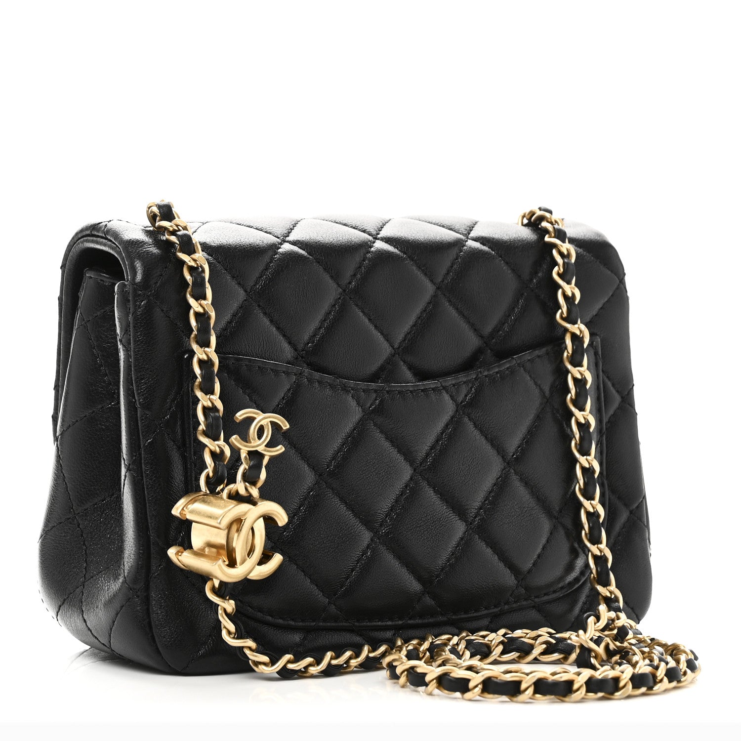 Chanel Lambskin Quilted Mini CC Crush Flap Black 1844084