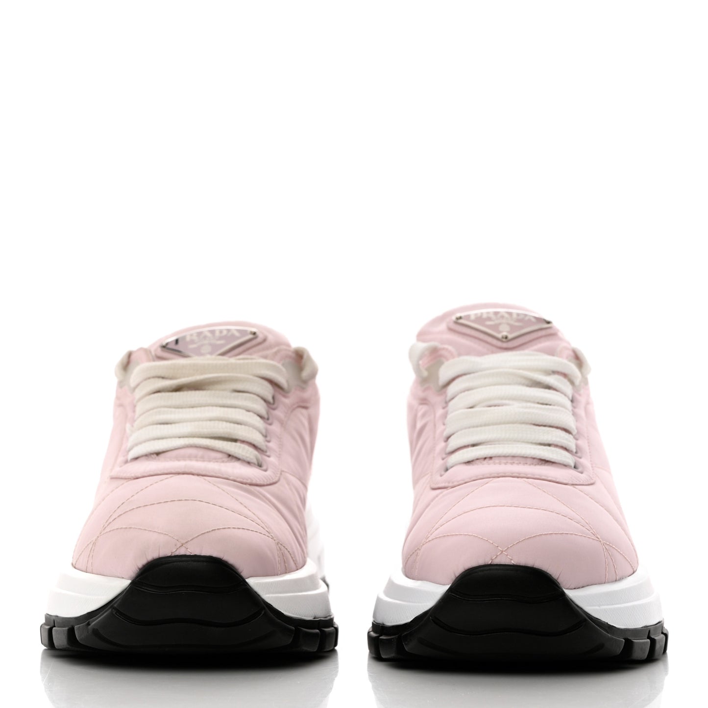 Re-Nylon Piuma Metal Triangle Logo Quilted 45mm Sneakers 37 Alabastro