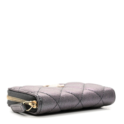 Chanel Iridescent Caviar Quilted Zip Coin Purse Black 4 of 7